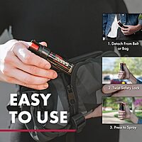 SABRE RED Compact Pepper Spray, Max Police Strength OC Spray with UV Dye, Compact Belt Clip For Easy Carry & Fast Access