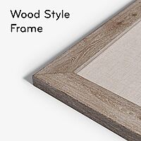 U Brands Linen Bulletin Board, 35"x23", Rustic Wood Style Frame, Industrial Grade Pinning Surface 36" x 24"