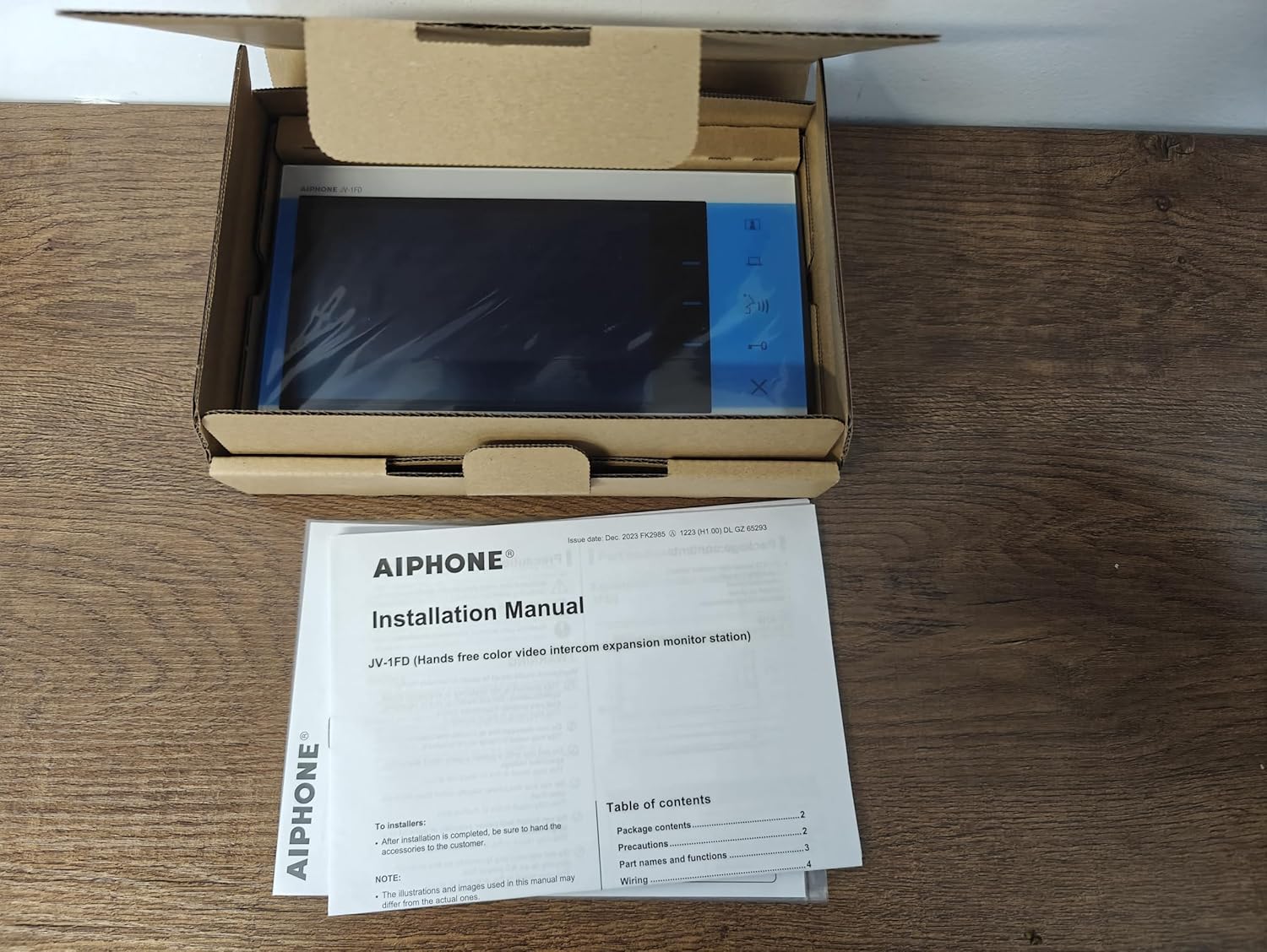 Aiphone Corporation JV-1FD Expansion Monitor for JV Series, Flame Resistant ABS Resin, 5-1/8" x 9-1/16" x 13/16", White