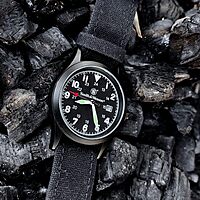 SMITH & WESSON Men's Military Watch with Interchangeable Canvas Straps, Water Resistant, Date Display