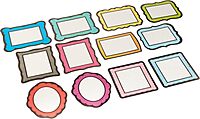 Carson Dellosa 36-Piece Chalkboard Frames Cutouts, Colorful Cardstock Labels for Name Tags, Bulletin Board, School Supplies