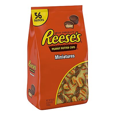REESE'S Peanut Butter Cups Miniatures, Halloween Candy, Chocolate Candy, 56 Ounce Bulk Candy