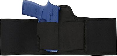 Caldwell Tac Ops Belly Band Holster with Adjustable Waistband and Elastic Pockets for Pistol, Handgun and Revolver IWB Concealed Carry Large Standard