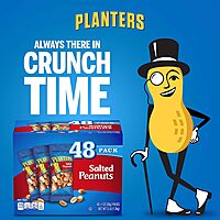 PLANTERS Salted Peanuts, 1 oz. Bags (192 Pack) - Snack Size Peanuts with Sea Salt & Simple Ingredients - Convenient Snacking - Kosher