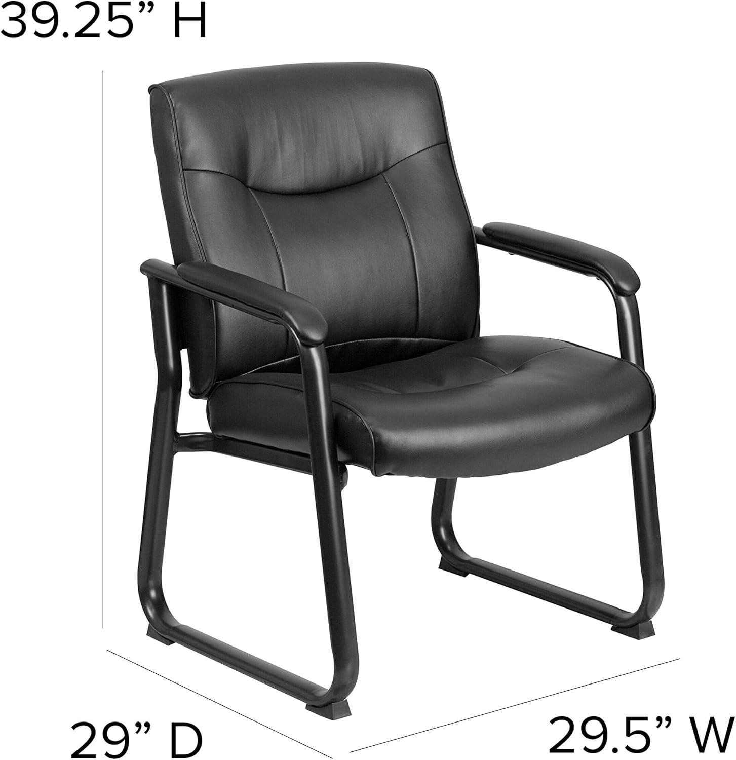 Flash Furniture Hercules Series Big & Tall LeatherSoft Executive Side Reception Chair