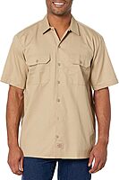 Dickies Men’s Short Sleeve Work Shirt – Durable Twill Button Down