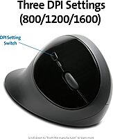 Kensington Pro Fit Ergonomic Wireless Mouse - Black (K75404WW), 8"x6"x4"