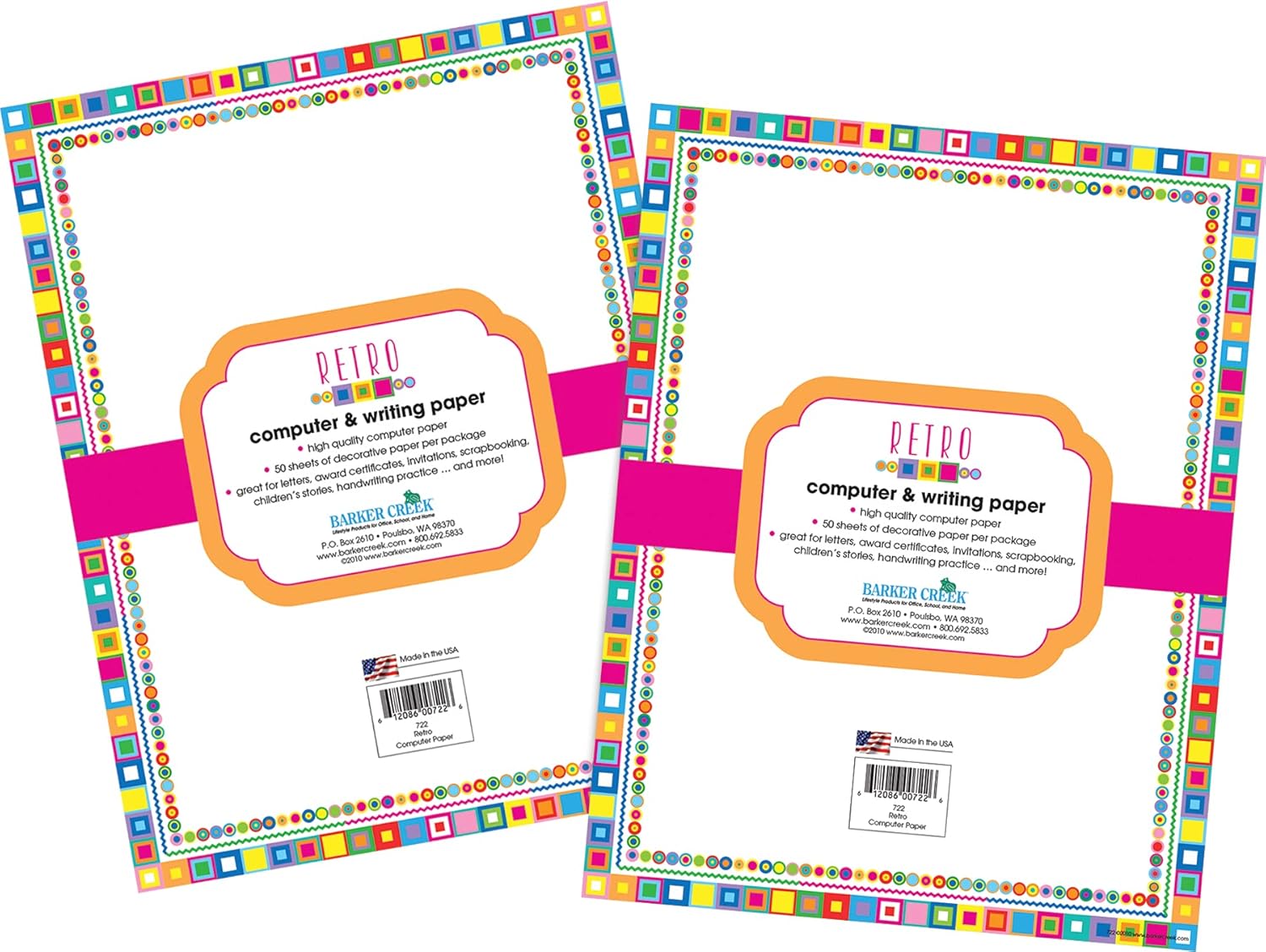 BARKER CREEK Designer Decorative Computer Paper, Letter 8.5 x 11, 100 Sheets