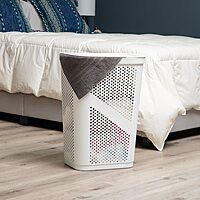 Mind Reader Slim Laundry Hamper with Lid, 60L Ventilated Plastic