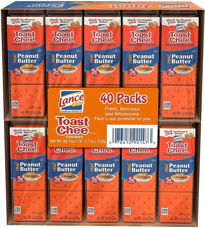 Lance Toast Chee Peanut Butter Crackers, Pack of 6, Box Of 40