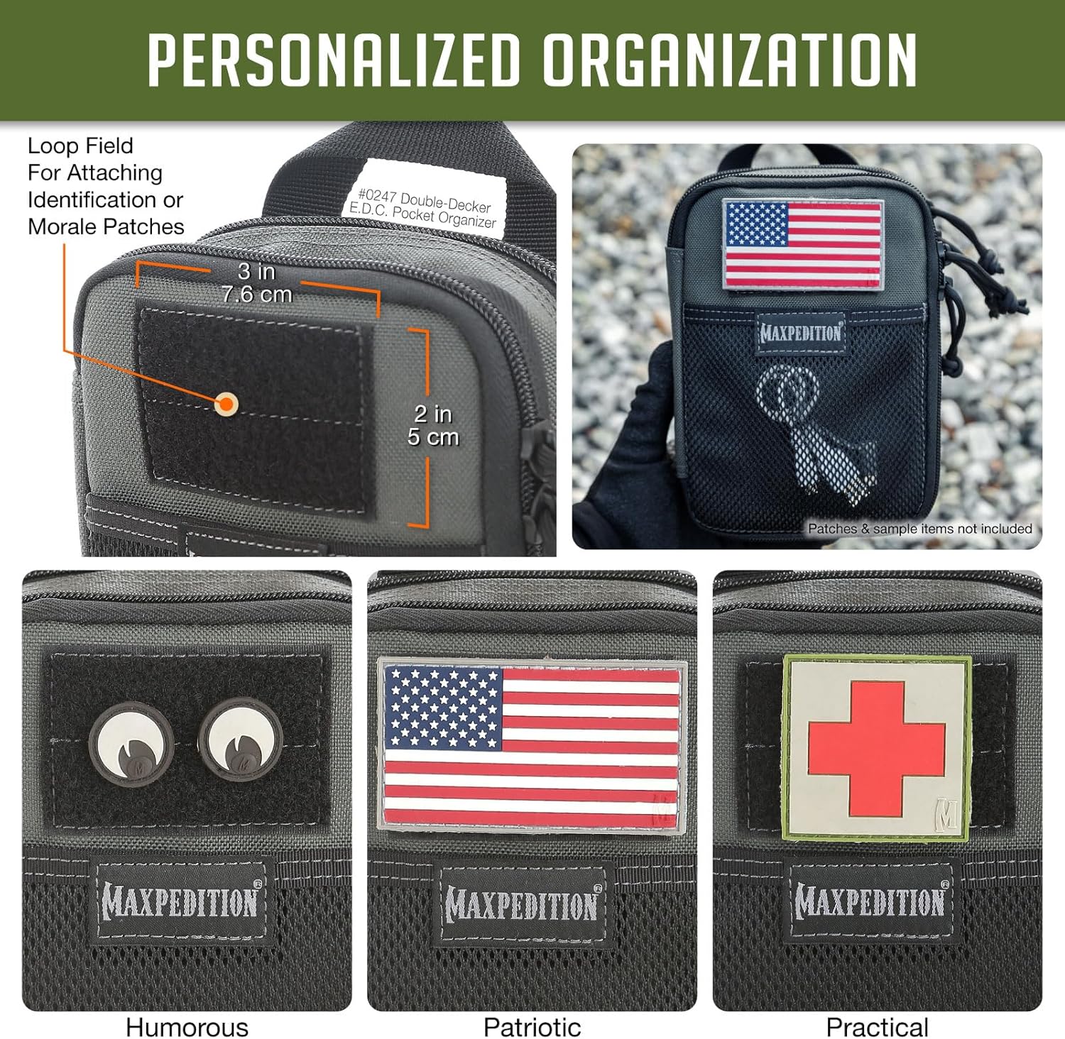 MAXPEDITION Double-Decker EDC Pocket Organizer (5” x 2.5” x 7”)