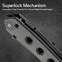 CIVIVI Vision FG Pocket Knife for EDC, Superlock Folding Knife with 3.54" Reverse Tanto Nitro-V Blade Micarta Handle, Ideal Gift for Men Women C22036-3 Dark Green