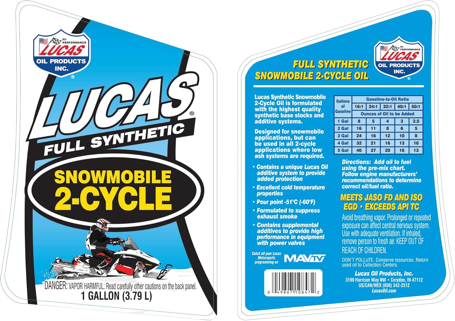 Lucas Oil Synthetic 2-Cycle Snowmobile Oil
