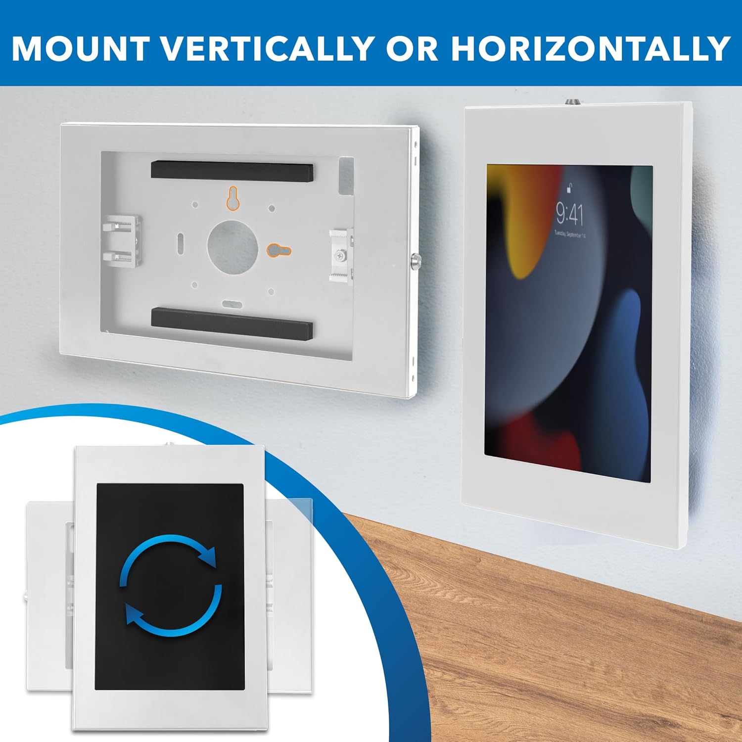 Mount-It! Anti-Theft Low-Profile Lockable Steel Tablet Wall Mount