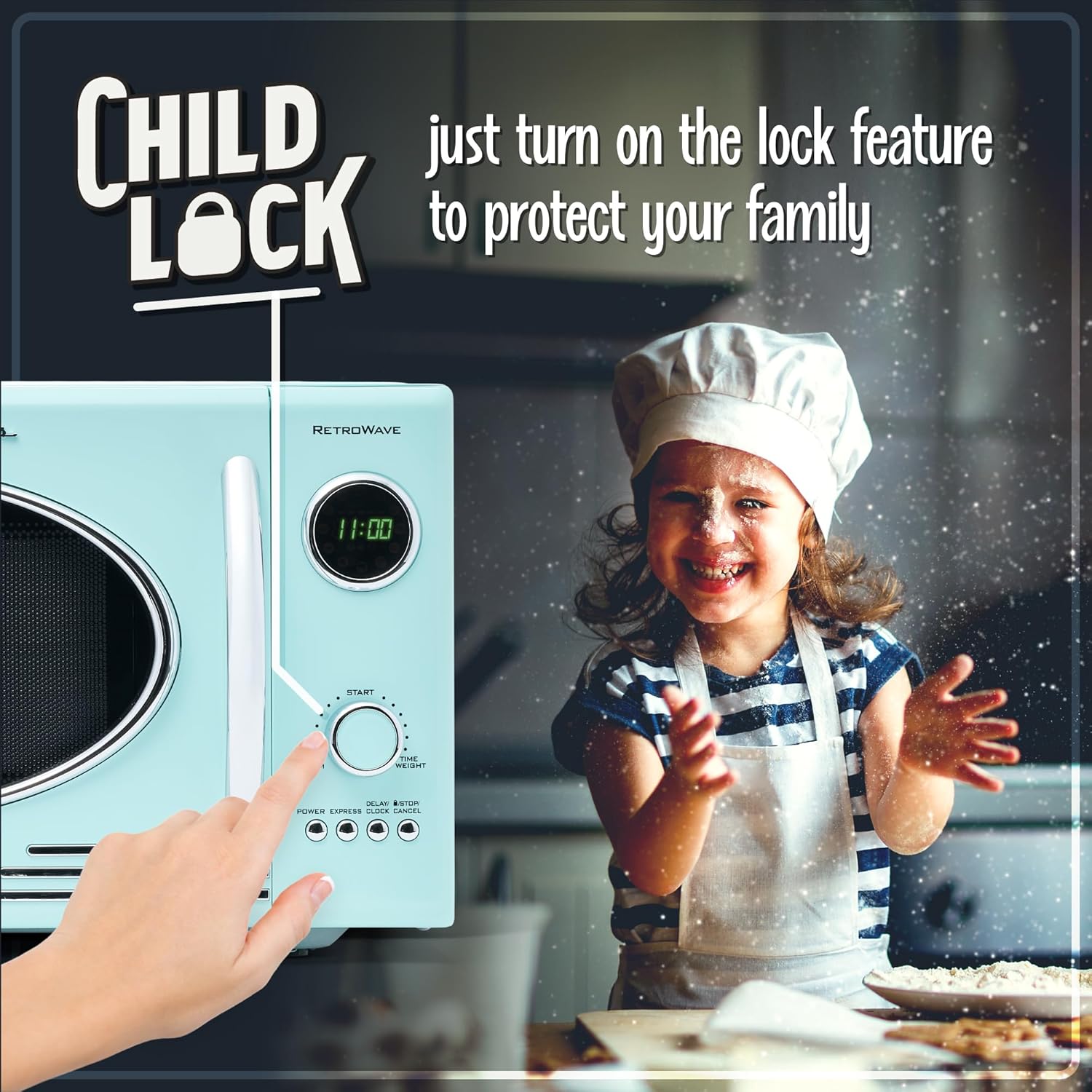 Nostalgia Retro Countertop Microwave Oven