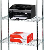 MIND READER 4-Tier Adjustable Metal Storage Shelf, Chrome