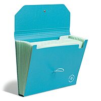 U Brands U-Eco 13 Pocket Poly Expandable File, 8.5" x 11", Brights, Protective Flap with Button/Elastic Closure