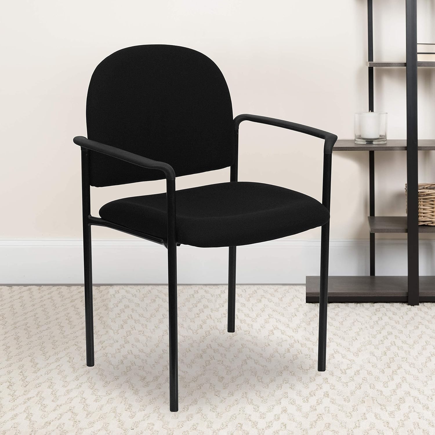Flash Furniture Tiffany Side Reception Chair with Arms, Stackable Steel Frame