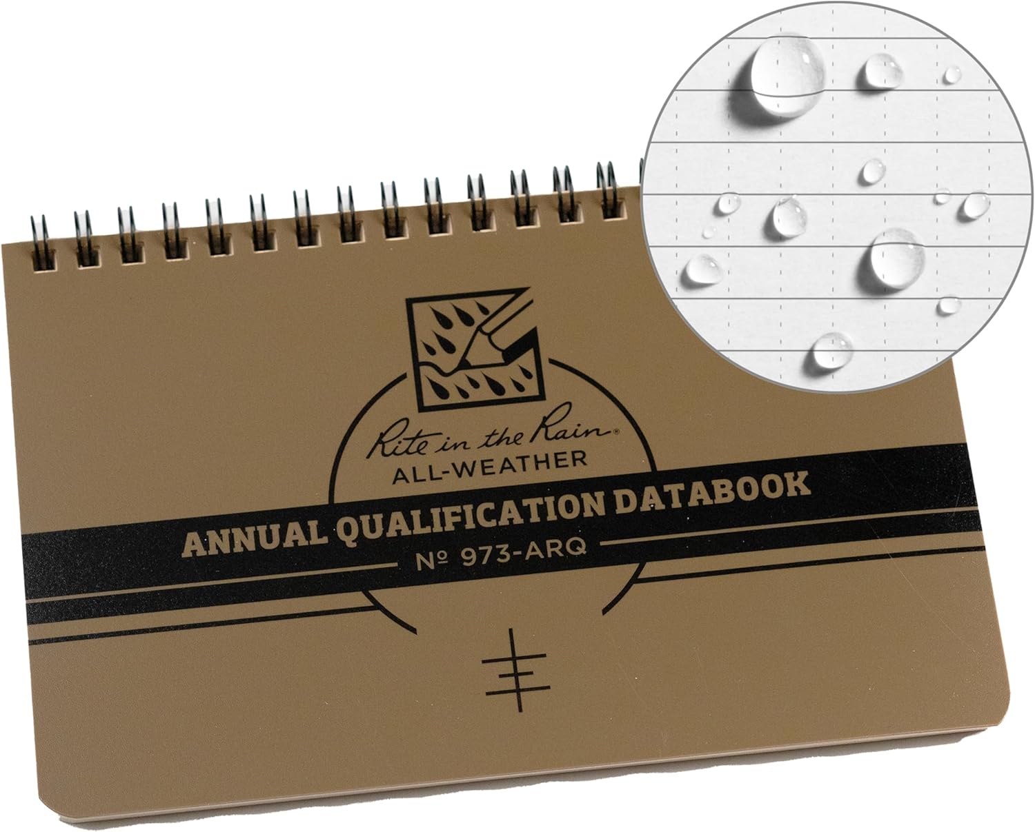 Rite in the Rain Weatherproof Marine Qualification Reference Book, 7" x 4.625", Khaki Cover (No. 973-ARQ)