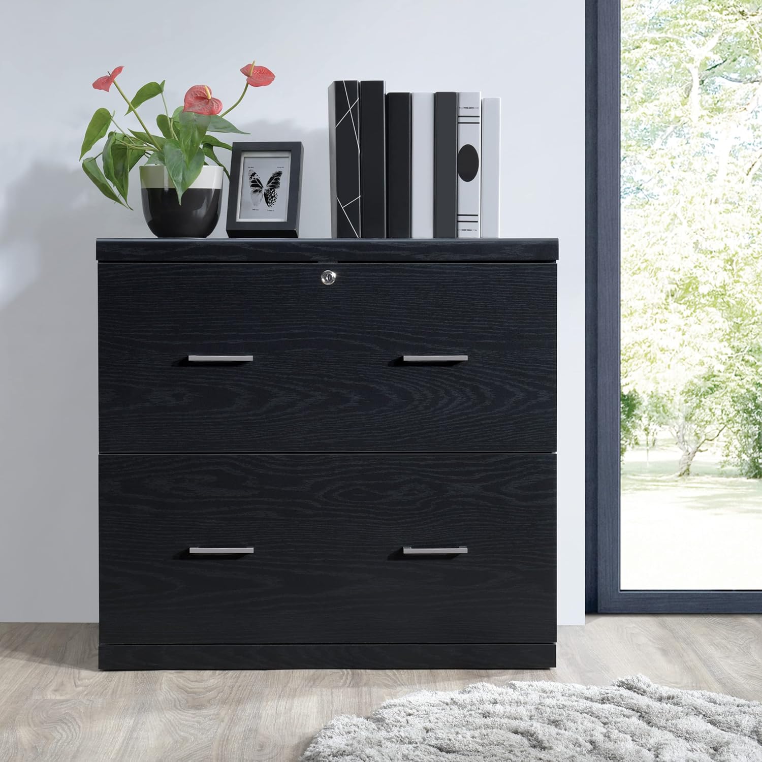 Office Star Alpine 2-Drawer Lateral File Cabinet with Lockdowel Fastening System