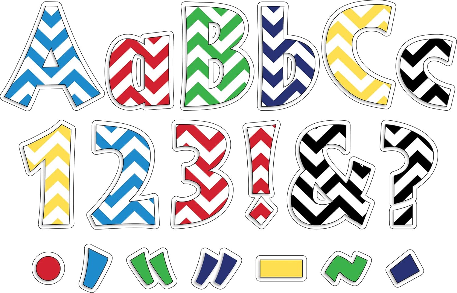 Barker Creek 4" Letter Pop-Outs 2-Pack, Nautical Chevron, Jazz Up Your Bulletin Boards with These Colorful Letters