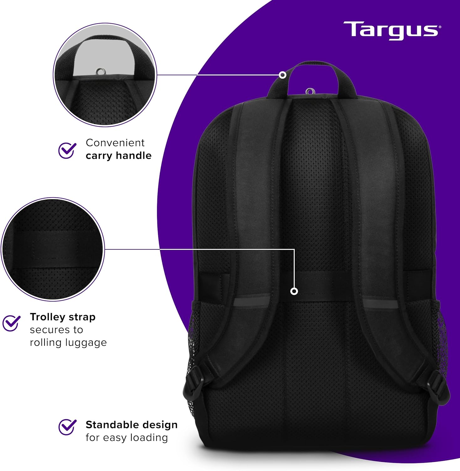 Targus 15-16 Inch Classic Laptop Backpack - Fits Most Laptops up to 16", Padded Travel Backpack for Business Commuters