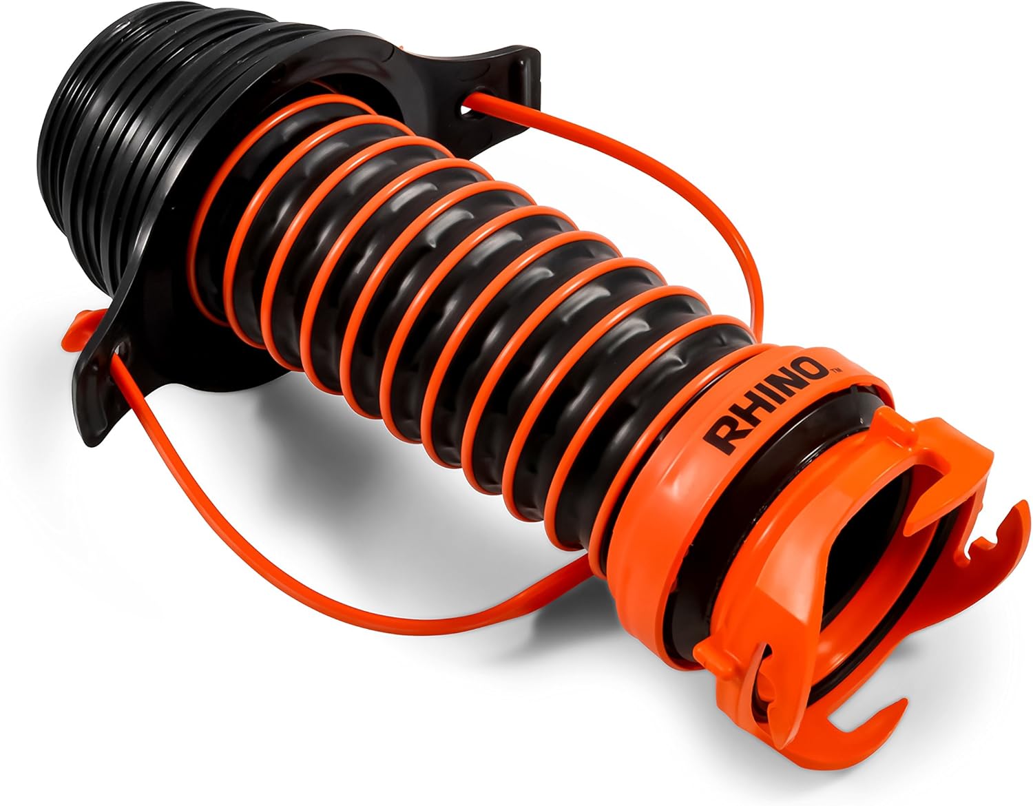Camco 39319 Flexible 3-in-1 Sewer Hose Seal with RhinoExtreme Hose and Handle- Flexible Fitting Makes Connection to a Sewer