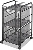 SAFCO Onyx Rolling File Cart, Steel Mesh Mobile Cart, Fits Letter-Size Hanging Folders