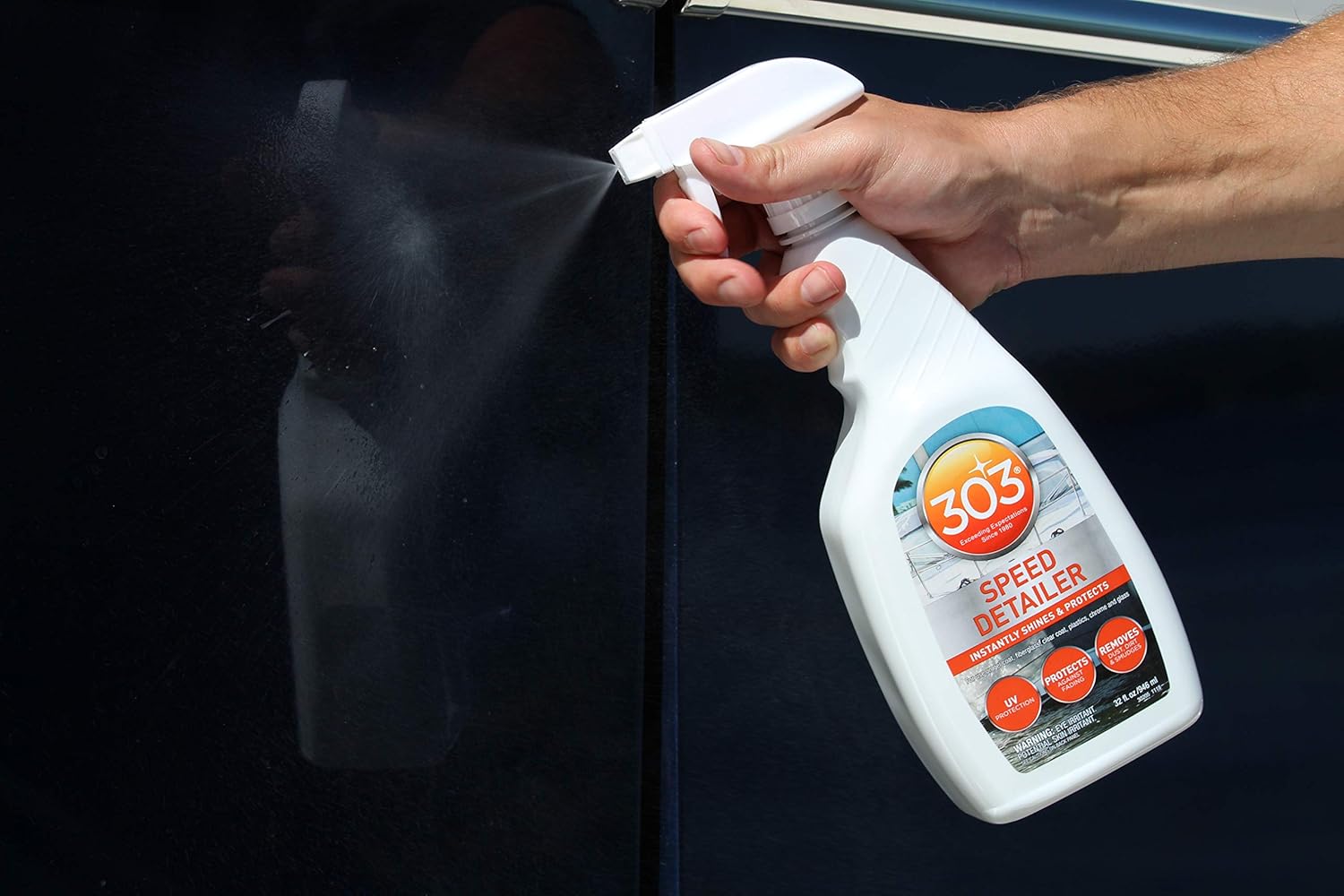 303 Products Marine Speed Detailer - Instantly Shines And Protects - UV Protection - Protects Against Fading - Removes Dust