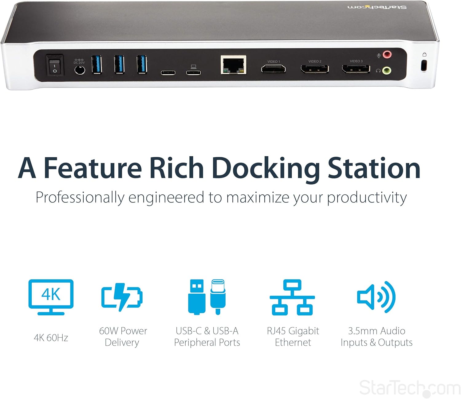 StarTech.com Universal USB-C Laptop Docking Station (Dual & Triple Monitor)