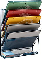 Mind Reader 5-Tier Vertical File Holder, Desktop Organizer, Wall Mount