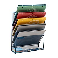 Mind Reader 5-Tier Vertical File Holder, Desktop Organizer, Wall Mount