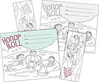 BARKER CREEK Recognition Awards and Bookmarks, Color Me Honor Roll, 30 Double-Sided Awards and 30 Double-Sided Bookmarks