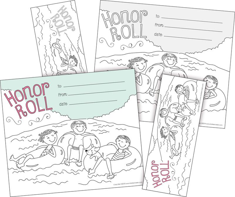 BARKER CREEK Recognition Awards and Bookmarks, Color Me Honor Roll, 30 Double-Sided Awards and 30 Double-Sided Bookmarks, Awards are 6-3/8" x 5-1/2", Bookmarks are 2-1/8" x 5-1/2" (429)