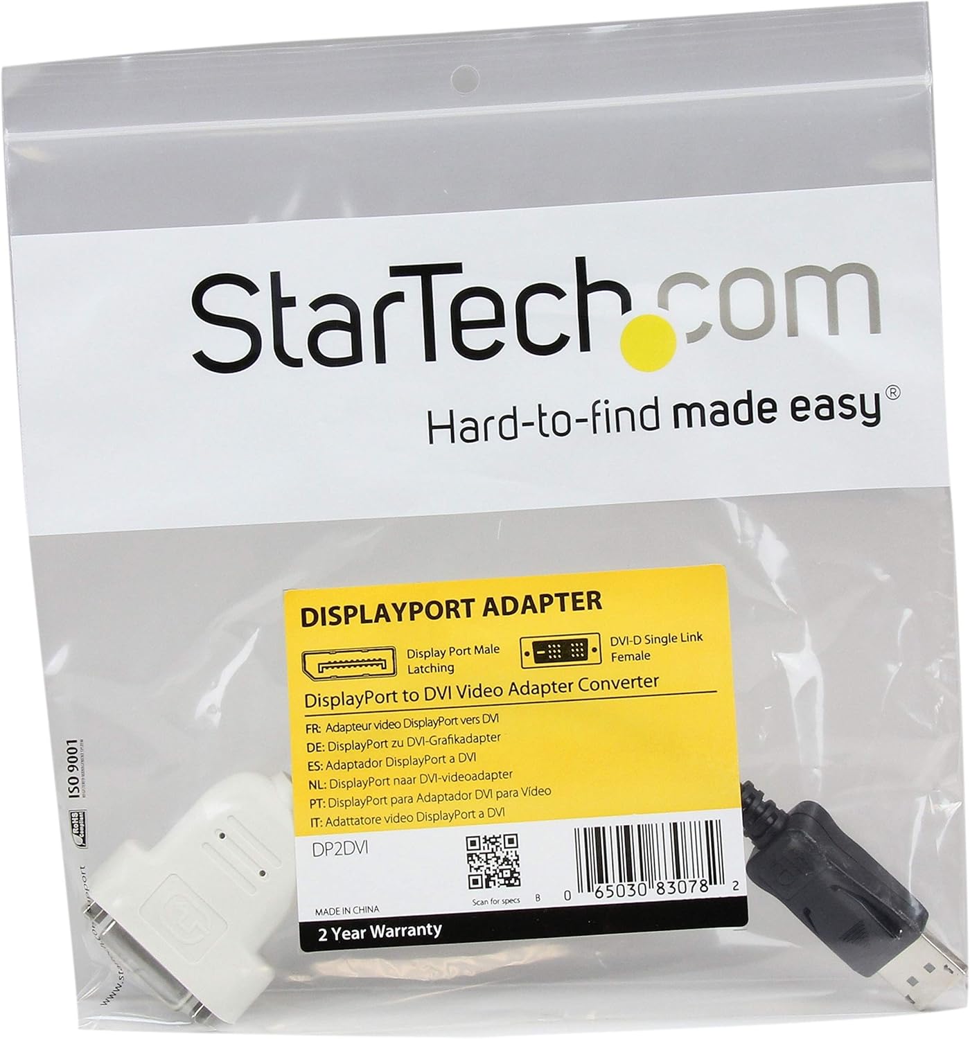 StarTech.com DP2DVI DisplayPort to DVI Adapter, DisplayPort to DVI-D Adapter/Video Converter 1080p, DP 1.2 to DVI Monitor