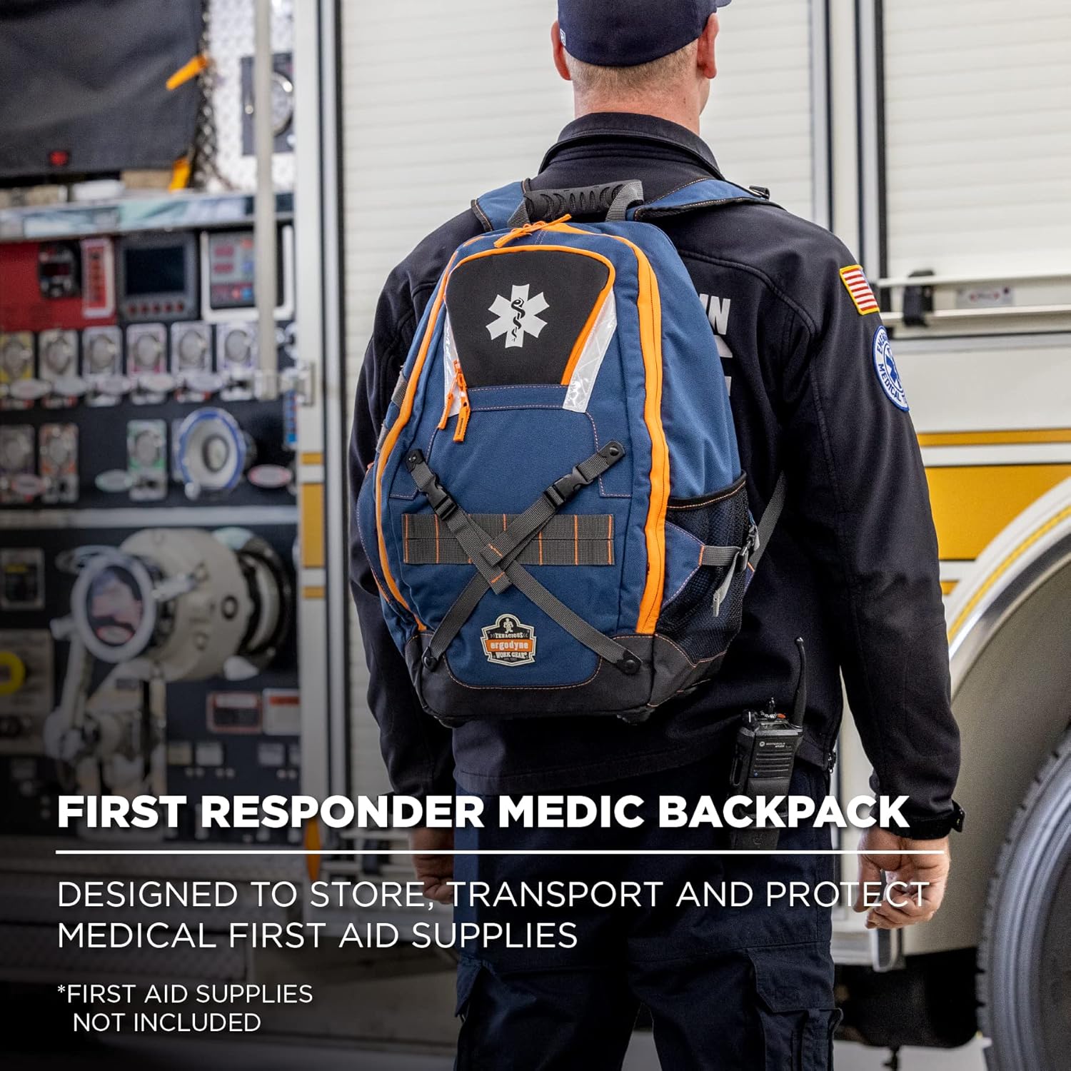 Ergodyne Arsenal 5244 Medic First Responder Trauma Backpack Jump Bag for EMS, Police, Firefighters, Blue Ems Bag