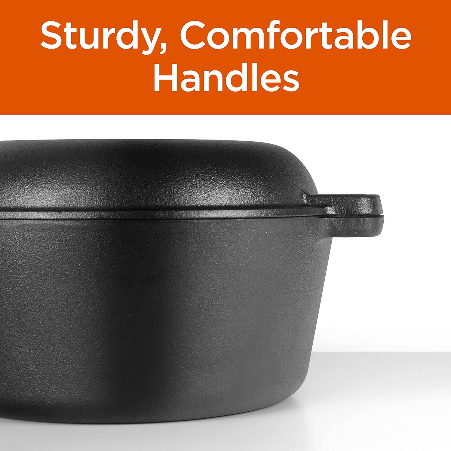 COMMERCIAL CHEF Cast Iron Dutch Oven with Lid and Handles