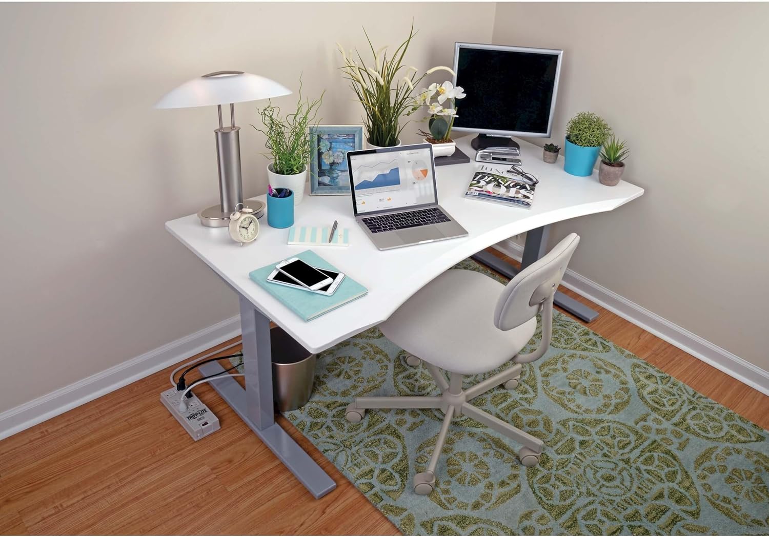 Tripp Lite 6 Outlet Surge Protector Power Strip, 6ft Cord, Right-Angle Plug, & $50,000 Insurance (TR-6) Grey