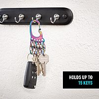 Nite Ize BigFoot Locker KeyRack Stainless Steel Key Holder with S-Biner MicroLocks