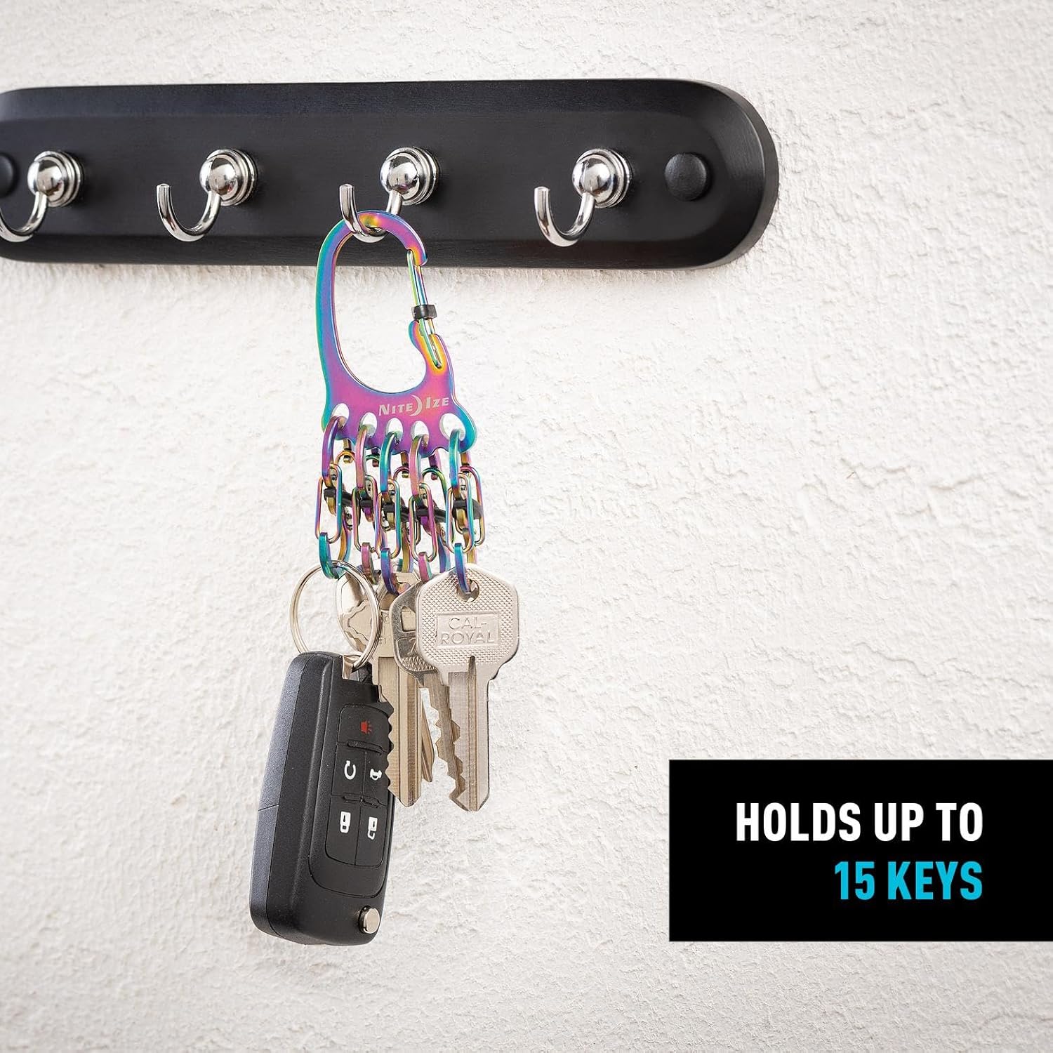 Nite Ize BigFoot Locker KeyRack Stainless Steel Key Holder with S-Biner MicroLocks