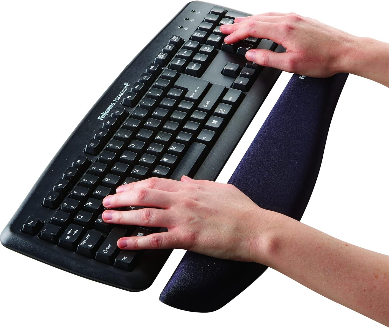 FELLOWES PlushTouch FoamFusion Keyboard Wrist Rest with MICROBAN