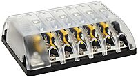 Blue Sea Systems 5015 Fuse Block AGC 6-CIR W/Ground , 3.5'' x 5.0''