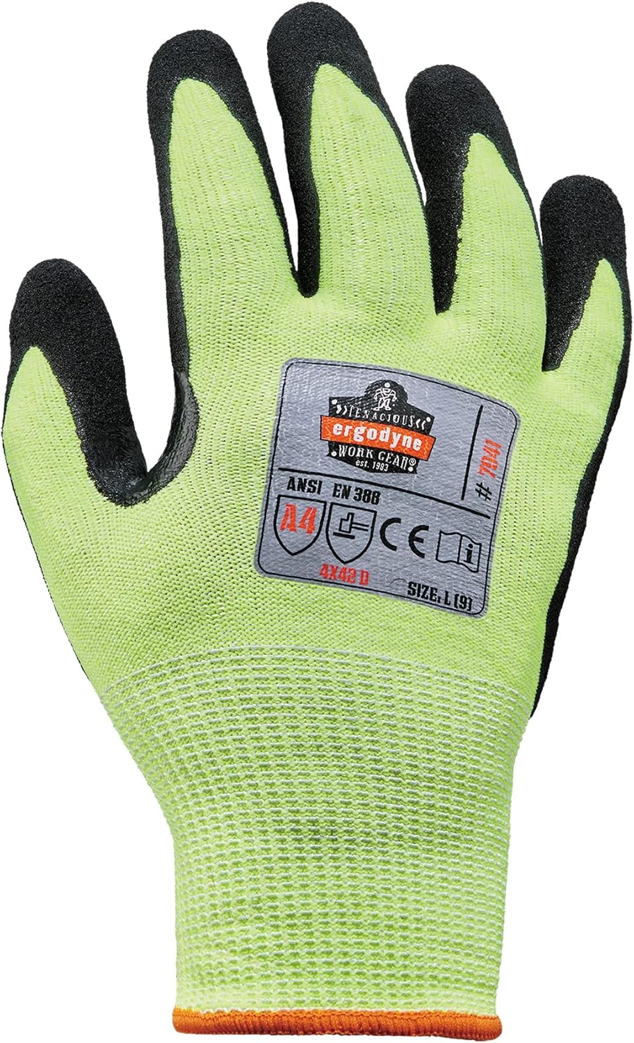 ERGODYNE ProFlex 7041 Hi-Vis Nitrile Coated Cut Resistant Gloves