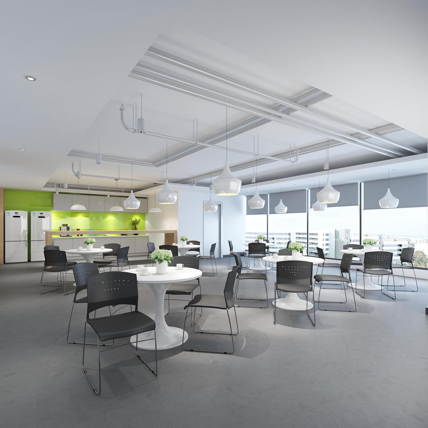 Boss Office Products Stack Chair with Chrome Frame