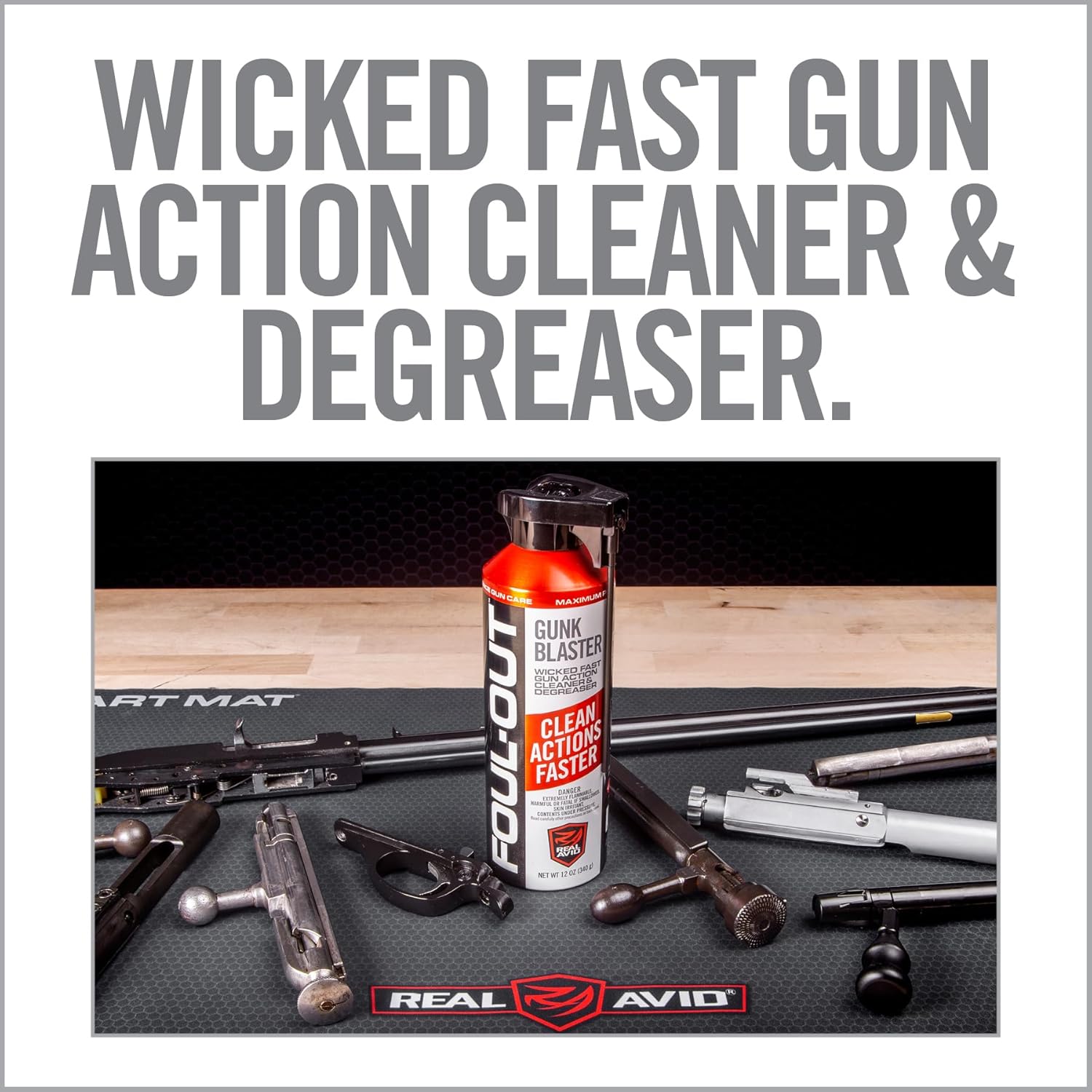 Real Avid Foul-Out Gunk Blaster - 12 Ounce Gun Cleaner Spray for Gun Maintenance