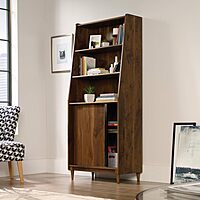 Sauder 59" L-Desk and Bookcase Bundle, Clifford Place Collection, Grand Walnut Finish L-Desk + 3 Tier Bookcase