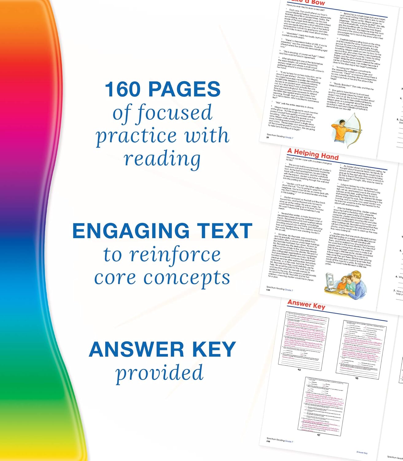 Spectrum Reading Comprehension Grade 7, Ages 12 to 13, 7th Grade Reading Comprehension Workbooks Covering Nonfiction