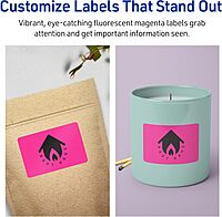 Avery Printable Rectangle Labels, Sure Feed Technology, 1-1/2" x 3-3/4", Neon Magenta Labels, Print-to-The-Edge, Laser/Inkjet Printable, 100 Total, Great for Mailing and Candles