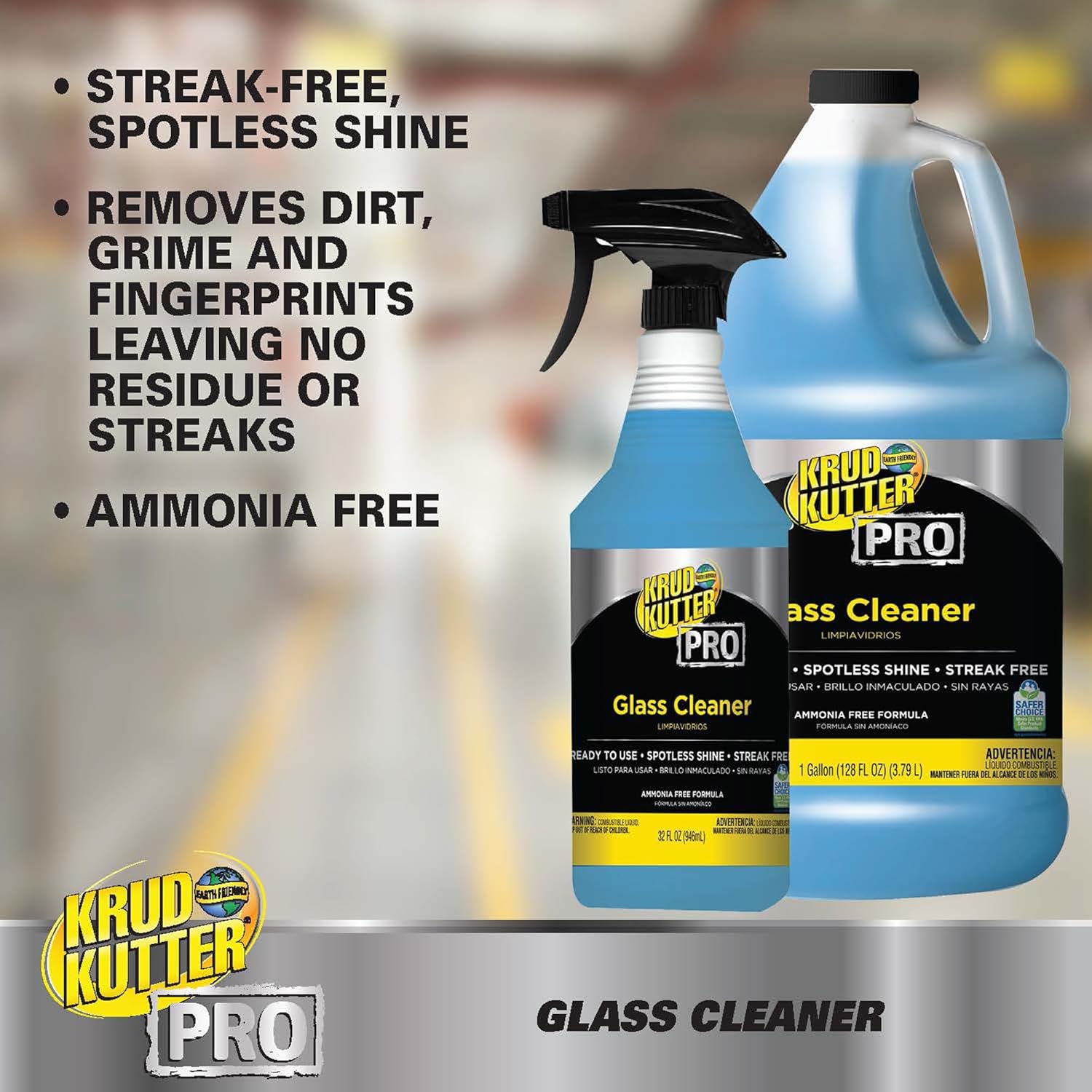 Krud Kutter Pro Glass Cleaner, 32 oz Spray Bottle (Pack of 6)