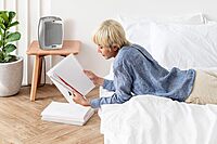 Lasko Desktop Electric Ceramic Space Heater with Adjustable Thermostat, 2 Heat Settings and Fan Only Mode, 9.2 Inches